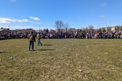 Excited crowd for the annual Easter Egg Hunt.